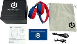PowerLocus Buddy Draadloze On-Ear Koptelefoon voor Kinderen, LED lampjes, 85db Limiet, met Microfoon, Micro SD poort - Blauw/Rood — thumbnail 5