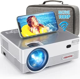 UpLiving® LCD Mini Beamer met WiFi | Met Bluetooth | Native Full HD | 10.000:1 Contrastratio | 8.000 Lumen | Projector - Mini Beamer - Draagbare Pocket Beamer - Afstandsbediening - Draagtas — thumbnail 1
