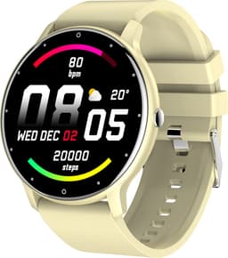 Kiraal Fit 5 - Smartwatch dames - Smartwatch Heren - Stappenteller - Full Screen - Fitness Tracker - Activity Tracker - Smartwatch Android & IOS - Beige — thumbnail 3
