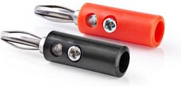 Nedis Banaanstekker - Recht - Male - Vernikkeld - Schroef - Diameter kabelinvoer: 4.5 mm - Polyvinylchloride (PVC) - Rood / Zwart - 4 Stuks - Doos — thumbnail 4