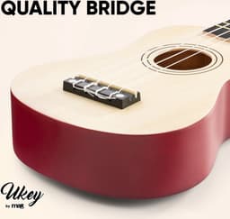 Ukelele set - MAX UKEY - 21 inch Ukulele van hout - Kindergitaar en gitaar voor volwassenen - incl. Ukelele tas, plectrums en stemapparaat - Naturel — thumbnail 3