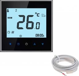 Quality Heating - Elektrische vloerverwarming thermostaat - 5 daags programmeerbaar - touch screen - PRF-78 zwart - Universeel toepasbaar — thumbnail 2