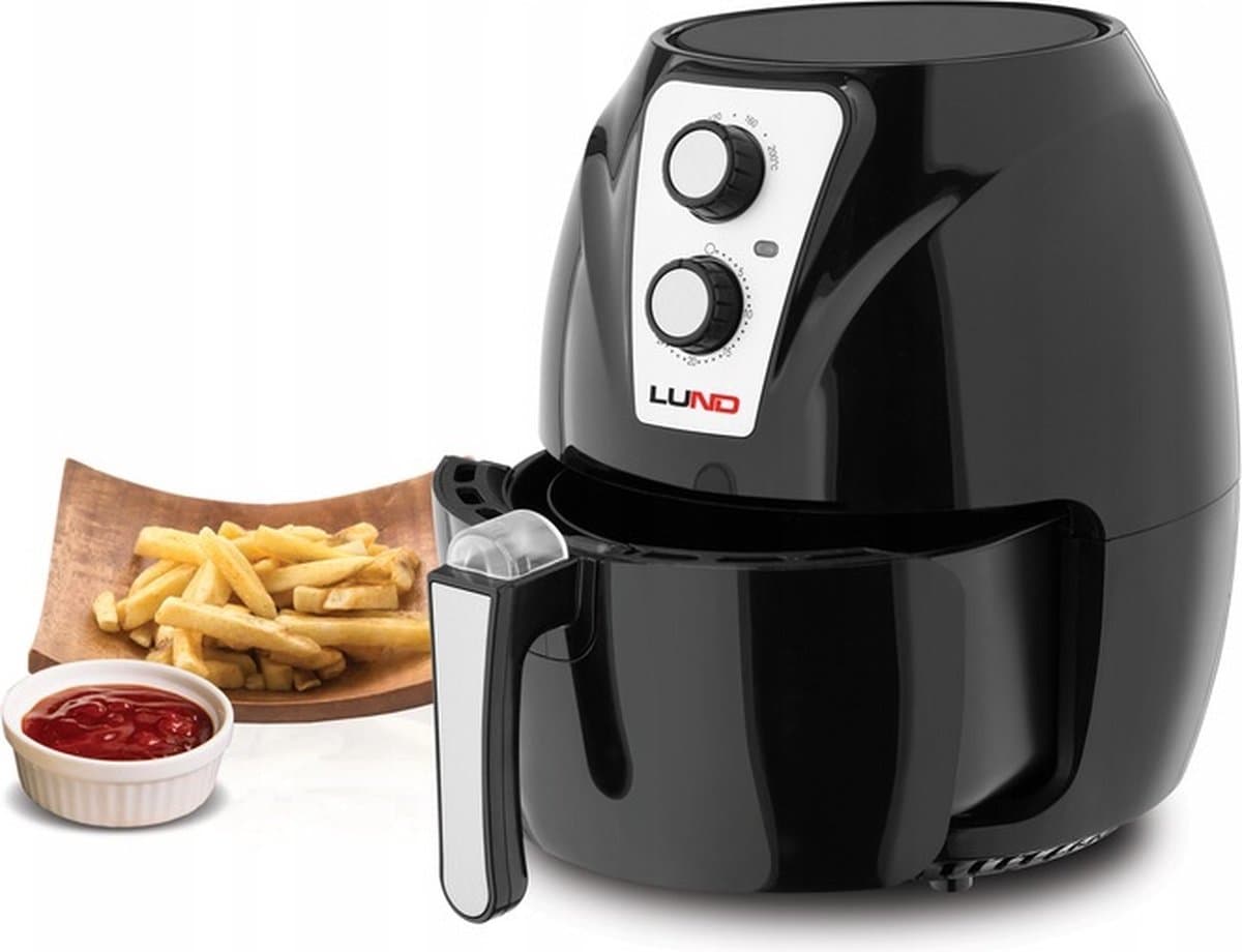 LUND Professional airfryer vetvrije friteuse 2.4L - 1300W - 67570 - zwart — afbeelding 1