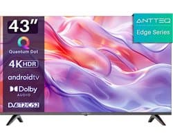 ANTTEQ Q43-AGU1.Q1 – 43 Inch 4K QLED Smart TV - Android TV - Randloos - Triple tuner - Bluetooth - WiFi