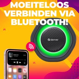Denver Bluetooth Speaker Draadloos - Lichteffecten - Muziek Box - AUX - TWS Pairing - BTV223B — thumbnail 3