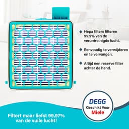 DEGG - HEPA filter geschikt voor Miele boost CX1 series - Vervangt SF HY 60 filter - Blauw - Hygiene airclean 60 - 2 STUK(S) — thumbnail 4