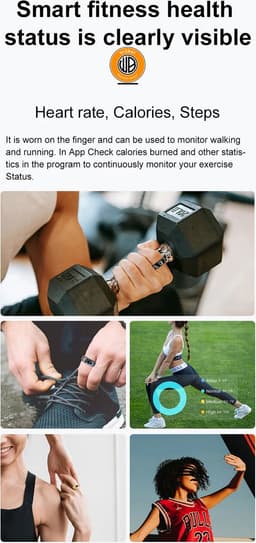WizBay Premium Select® Smart Ring Zilver - Hartslag, Slaap, Zuurstof - Multi Sport Modi - Oplaadcase - Maat 9 — thumbnail 5