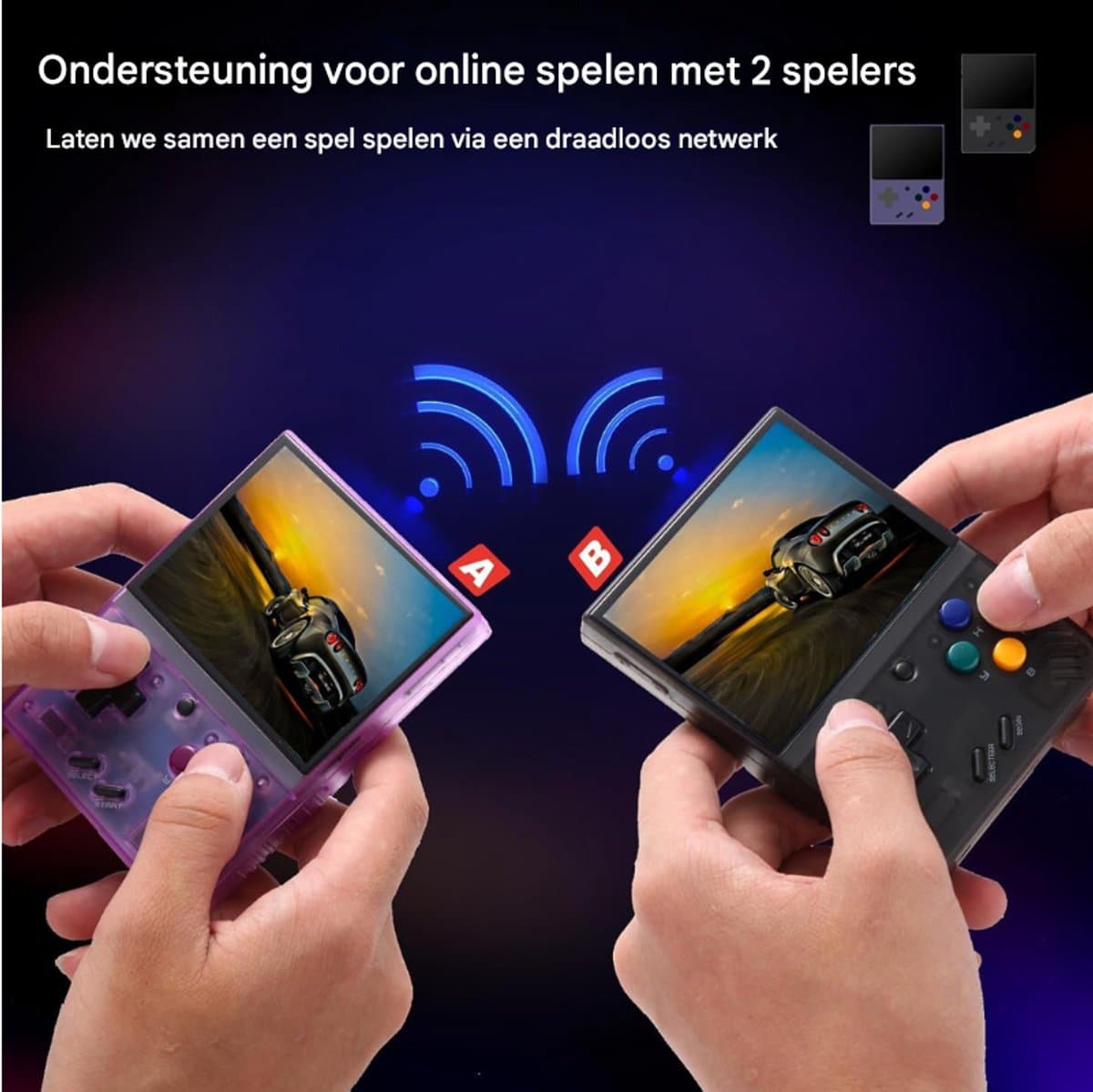 MiyooMini Plus Handheld Spelconsole Retro 64GB 20000+ Spellen 3.5” IPS Scherm WiFi & HDMI Zwart — afbeelding 1
