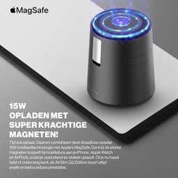 iCharge AirSlim - Qi2 Edition - 3 in 1 Magnetische Snelle Draadloze Oplader - 15W - Compact en Opvouwbaar - Voor iPhone, Apple Watch en AirPods - Zwart — thumbnail 5
