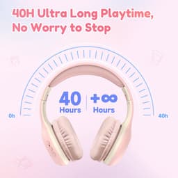 EarFun K2 Kids - Draadloze Kinderkoptelefoon - 85 dB Volumebegrenzing - 40 uur Batterijduur - Bluetooth - Opvouwbaar - Roze — thumbnail 3