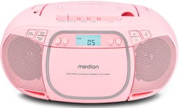 MEDION E66476 Stereo Geluidssysteem (boombox, CD-speler, MP3, cassette, draagbare cassettespeler voor kinderen, FM-radio, AUX, hoofdtelefoon, netvoeding & batterij) Roze — thumbnail 5