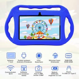 VELTRR® Kindertablet Vanaf 3 Jaar - Tablet Kinderen - Kinderspeelgoed - Blauw — thumbnail 5