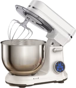 RM Store® - Elektrische Mixer - Keukenmixer Met Mengkom - Voedselmixer - Met Deeghaak En Garde - 11 Snelheden - OLED Scherm - Wit - — thumbnail 1
