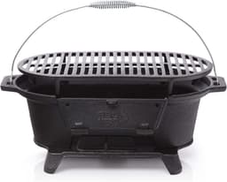 Mobiele Houtskoolgrill voor Tafel en Camping - Gietijzeren BBQ Grill voor 2-4 Personen — thumbnail 3