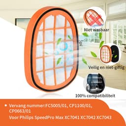 Replacements® - 4 filters geschikt Philips speedpro Max - 7000 en 8000 series - vervangt onderdeel CP0663/01 — thumbnail 3