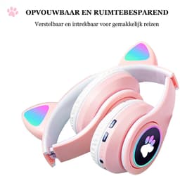 KINSI Bluetooth Gaming Headset - Stylish Kat Oor Design met LED - Verlichting! Perfect voor Meisjes, Compatibel met Alle Apparaten (Tablet / Computer / Telefoon) — thumbnail 5