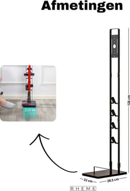 Stofzuiger Standaard - Universeel Metalen Houder - Geschikt voor Dyson Stofzuigers - Stabiel Accessoire Houder - Vloersteun - Rheme — thumbnail 4