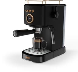 Princess 249417 Espressomachine – 20 Bar – Geschikt voor Gemalen Koffie, Pads & Cups – Met Melkopschuimer – 1,2L Watertank – 2 Kopjes Tegelijk – Kopjesverwarmer – Zwart – Cappuccino & Latte Machine — thumbnail 1