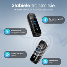 Strolox® Draadloze Microfoon - 2 Stuks - Oplaadcase - Lavalier - Windshields - Dasspeld - Lange Batterij - USB-C/Lightning - Plug & Play — thumbnail 3