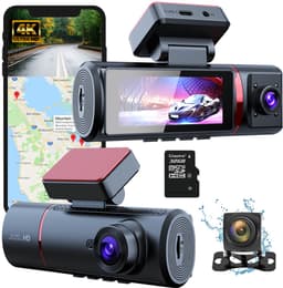 Fleau Tech 4K Dashcam voor Auto 3 in 1 - 2025 Model - Voor en Achtercamera – WIFI, APP & GPS – Groothoeklens – G-sensor – Parkeermodus – Loop Recording – SD-kaart 32 GB — thumbnail 1
