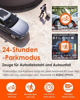 Dashcam - Daschcams - Auto - Camera - Vooruit - Achteruit - Video - Autobeveiliging - Parkeerbeveiliging - Recording - Dag en Nacht - Schadepreventie — thumbnail 4