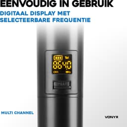 Draadloze microfoon - Geschikt voor JBL speakers - plug-in ontvanger -Vonyx WM55- UHF microfoon draadloos - universeel — thumbnail 3