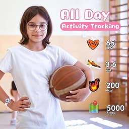 Smartwatch Kinderen - Activity Tracker - Muziek - Waterdicht - Roze — thumbnail 4