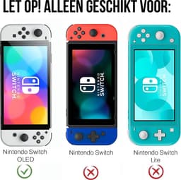 Podec - 3x Screenprotector geschikt voor Nintendo Switch OLED - Tempered Glass Screen Cover — thumbnail 2