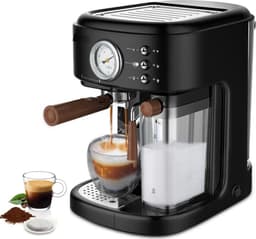 Happyment 3 in 1 Koffiemachine - Koffiezetapparaat - Koffie Apparaat - Pistonmachine - Melkopschuimer - Voor De Beste Koffie — thumbnail 1