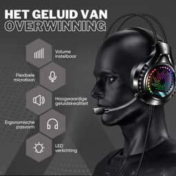 VERTREX Gaming Headset met Microfoon - Hoofdtelefoon - Headsets PC, PS5, PS4, Xbox, Nintendo Switch - 7.1 Surround Sound — thumbnail 3