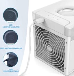 Luchtkoeler Klein - Draagbare Luchtkoeler - Luchtbevochtiger - Airco Koeler - Bureau Ventilator — thumbnail 2