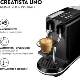 Sage the Creatista Uno Black Sesame SNE500BKS Nespresso Koffiecupmachine — thumbnail 5