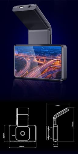 TechU™ Dashcam 4K MO4 Pro Dual Camera – Dashboardcamera – Wifi – GPS Tracker – Nachtvisie – Loop Recording – Bewegingssensor – G-sensor – Parkeer Monitor – Voor én Achter Autocamera - voor auto — thumbnail 3