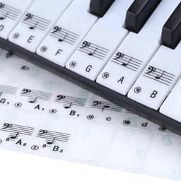 CHPN - Pianostickers - Stickers voor piano - Pianoles - Toetsen Keyboard - Noten - Voor Beginners - Eenvoudig Muziek Noten Lezen & Spelen - Piano Stickers! - Universeel - Zwart/Wit — thumbnail 2
