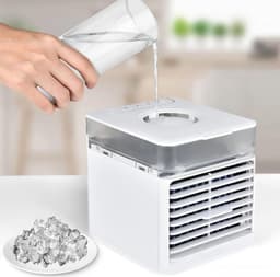 Desktop luchtkoeler, draagbare mini-koeler, airconditionerventilator met 3 instelbare ventilatorsnelheden, geschikt voor thuis/werkplek/camping/buiten/kantoor. — thumbnail 2