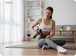 Neo-Sport NS-503 - Massage Gun - Draadloos - 30 Intensiteitsniveaus - 9 Opzetstukken - Zwart — thumbnail 3