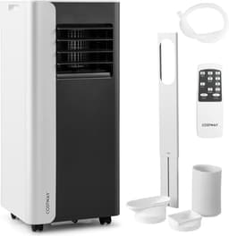 COSTWAY 7000BTU Mobiele airconditioning, 3-in-1 koelapparaat met ventilator en luchtontvochtiger voor ruimtes tot 28 m², airconditioner met afvoerslang, slaapmodus, 24-uurs timer, afstandsbediening [Energieklasse A] — thumbnail 1
