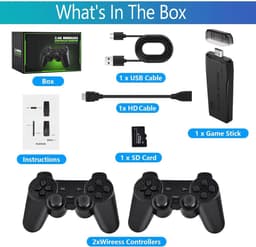 Retro Game Console | Spelconsole | 64 GB | 4K HDMI | 2 Draadloze Controllers 2.4G | Plug & Play TV | Retrogaming Console — thumbnail 3