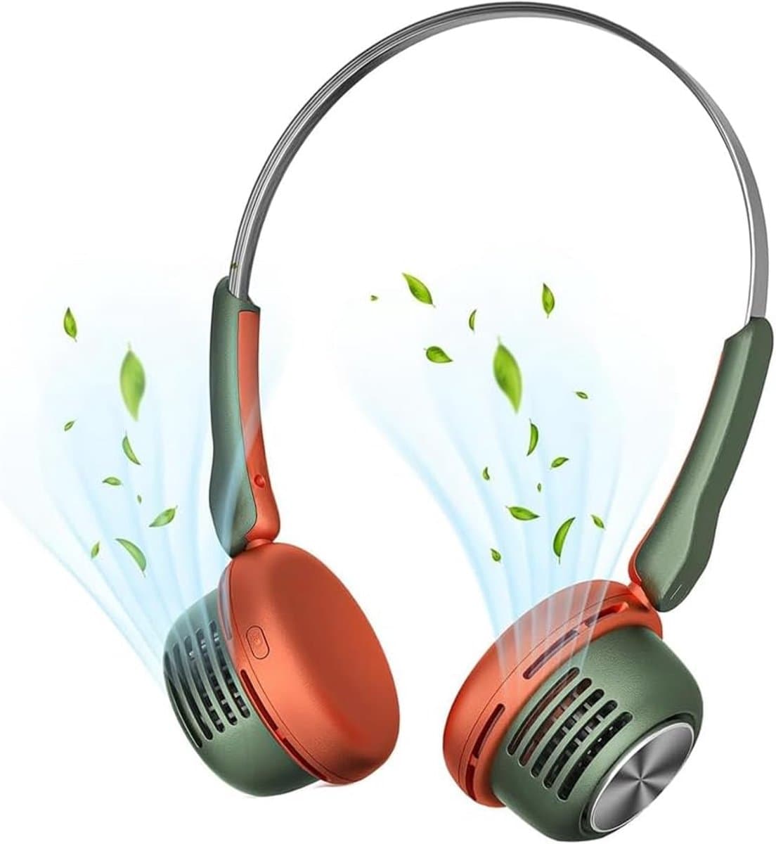 Draagbare halsventilator – Oplaadbaar via USB – Bladloze nekventilator voor om de hals – Handsfree en veilig – Koelend – Van PP-materiaal – Geschikt voor buiten – Groen — afbeelding 1