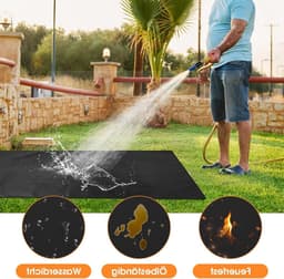 Grote hittebestendige mat voor barbecue en grill, waterdicht, ideaal voor vuurfestivals en bescherming tegen olie en vlammen — thumbnail 3