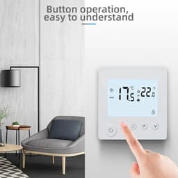 Slimme Thermostaat - Verwarming Regelaar - Energie Besparen - Brede Spanningsondersteuning - 41x86x86 mm - Wit — thumbnail 5