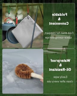 Grote Vuurvaste Grillmat van 87cm x 87cm, Hittebestendige Bescherming voor BBQ en Buitenkeuken, Waterdichte Barbecue Ondergrond voor Terrassen en Tuinen — thumbnail 3