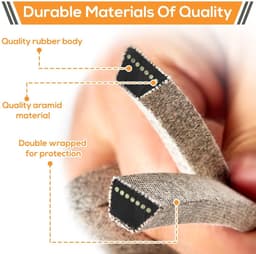 Grasmaaier Riem - Maaierband Aandrijfriem - Maaier Deck Aandrijven - Duurzaam Aramid Neopreen - 369.57 x 1.27 cm - Zwart — thumbnail 5