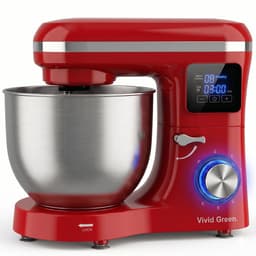 Vivid Green 2000W Keukenrobot - 6.2L - Display & Instelbare Timer - Mixer met Mengkom - Keukenmachine - Keukenmixer - Rood — thumbnail 1