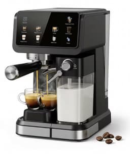 LUMÈ STORE Espressomachine 20 Bar – Koffiemachines – Koffiezetapparaat – Touchscreen – Latte Cappuccino – Zelfreinigend – Zwart — thumbnail 1