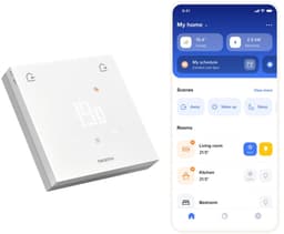 Netatmo Slimme Thermostaat ORIGINAL – Bedrade Smart Thermostaat – App Bediening, Energiebesparing & Verbruiksinzicht – Matter Compatibel – Werkt met Apple Home, Google Home, Alexa – Wit — thumbnail 1