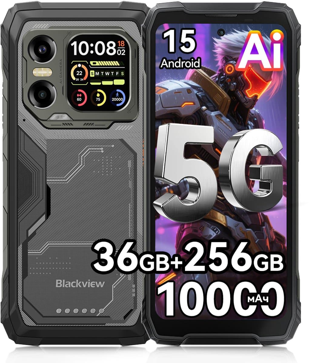 Blackview XPLORE X1 Robuuste Smartphone 5G - 36GB RAM - 256GB ROM - 10000mAh 55W - 6,78 inch 120Hz - IP68/IP69K Robuuste Telefoon - 108MP+50MP Camera - Android 15 - NFC GPS - Zwart — afbeelding 1