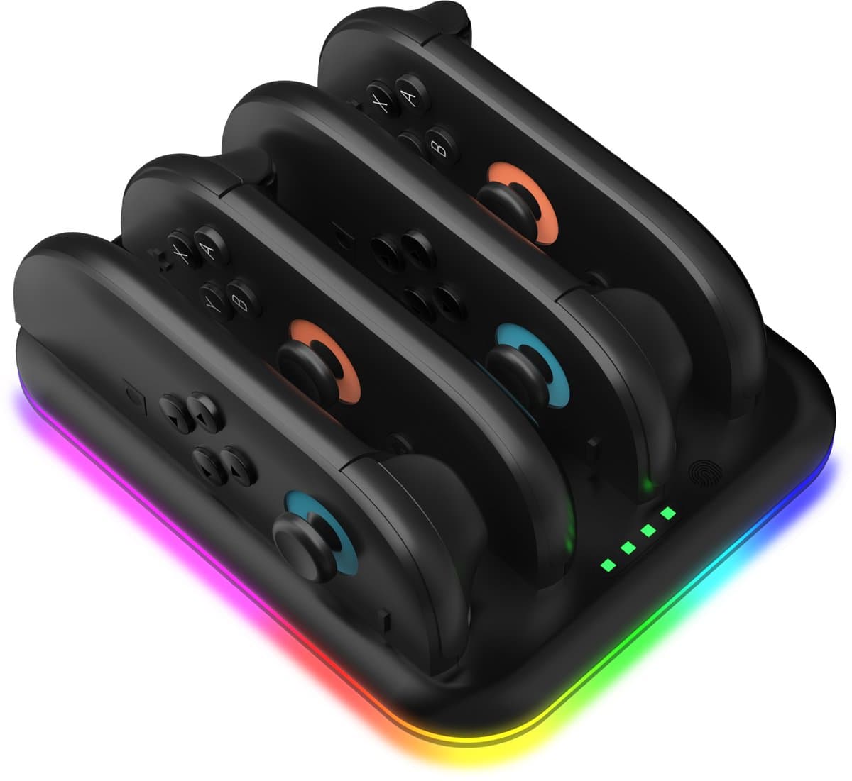PlayCool Nintendo Switch 2 Quad Charger voor 4 Joy-Con Controllers met RGB Effect en LED-indicator — afbeelding 1