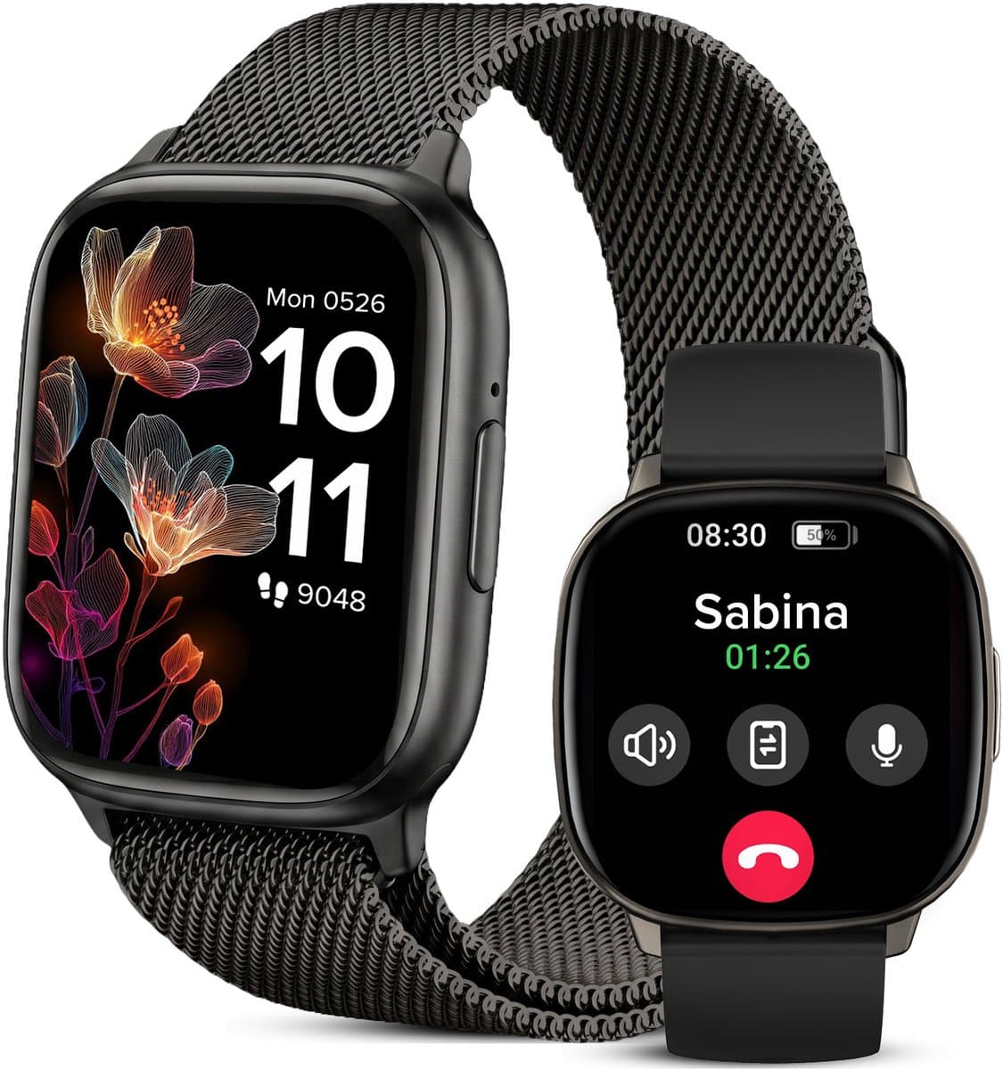 Avalue Smartwatch Dames & Heren - AMOLED Full Touchscreen - Bluetooth Bellen - Hartslag & Bloedzuurstof - Slaaptracker - - Meerdere Sportmodi - Geschikt voor Android en iOS - Zwart — afbeelding 1