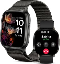 Avalue Smartwatch Dames & Heren - AMOLED Full Touchscreen - Bluetooth Bellen - Hartslag & Bloedzuurstof - Slaaptracker - - Meerdere Sportmodi - Geschikt voor Android en iOS - Zwart — thumbnail 1